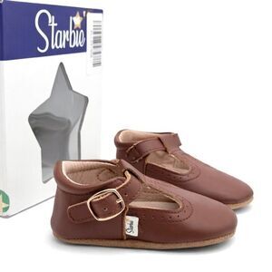 Starbie Genuine Leather Mary Jane T-Bar Shoes Soft Sole Baby Girl  4 (12-18M)